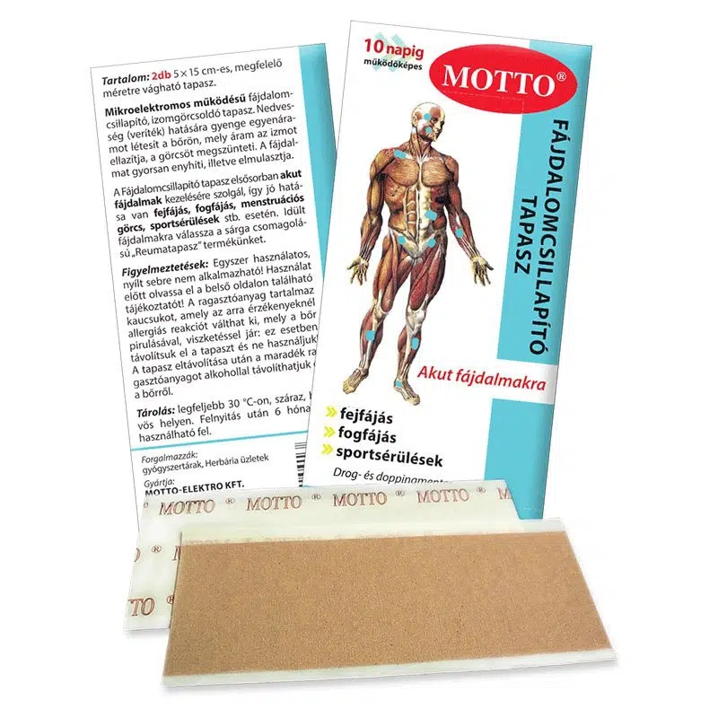 Motto fájdalomcsillapító tapasz kék 1 Motto fájdalomcsillapító tapasz kék