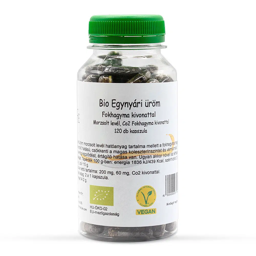 Natessence Bio Egynyári üröm (morzsolt levél, CO2 Fokhagyma kivonattal) kapszula - 120 db 1 Natessence Bio Egynyári üröm (morzsolt levél, CO2 Fokhagyma kivonattal) kapszula - 120 db