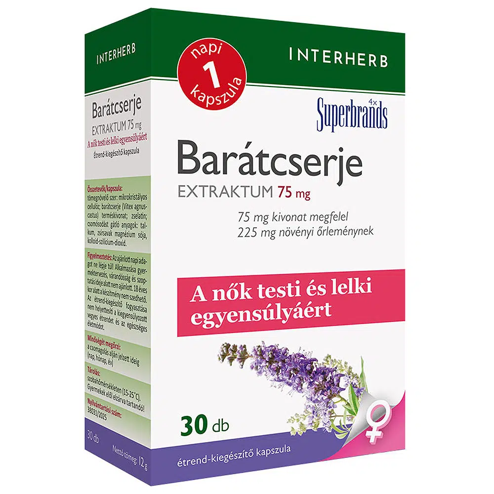 Interherb Barátcserje extraktum 75mg kapszula - 30db 1 Interherb Barátcserje extraktum 75mg kapszula - 30db