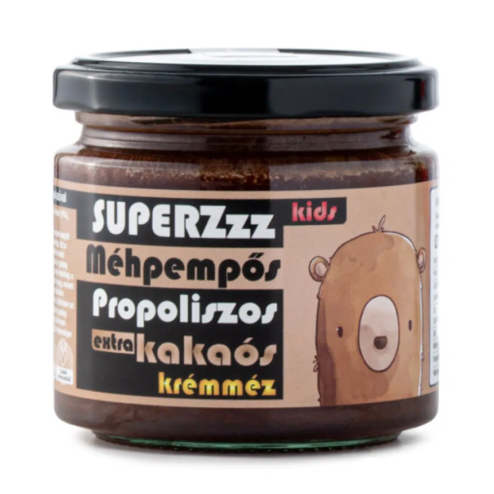Mézzz SUPERZzz Kids Méhpempős Propoliszos kakaós krémméz - 250g 1 Mézzz SUPERZzz Kids Méhpempős Propoliszos kakaós krémméz - 250g
