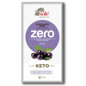 Chocolates Solé ZERO Cukormentes 72% Acai Bogyós Étcsokoládé - 100g