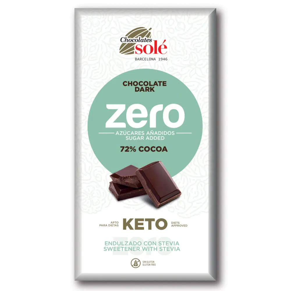 Chocolates Solé ZERO Cukormentes 72% Étcsokoládé - 100g 1 Chocolates Solé ZERO Cukormentes 72% Étcsokoládé - 100g