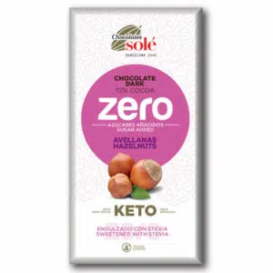 Chocolates Solé ZERO Cukormentes 72% Mogyorós Étcsokoládé - 100g