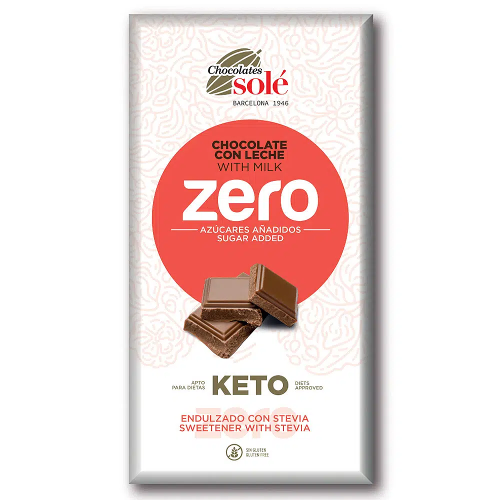 Chocolates Solé ZERO Cukormentes Tejcsokoládé - 100g 1 Chocolates Solé ZERO Cukormentes Tejcsokoládé - 100g
