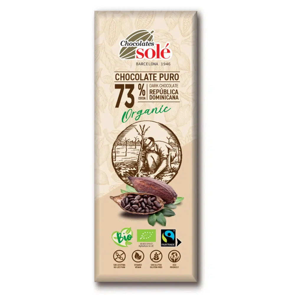 Chocolates Solé 73% Bio Étcsokoládé - 25g 1 Chocolates Solé 73% Bio Étcsokoládé - 25g