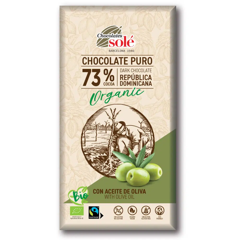 Chocolates Solé 73% Bio Olivás Étcsokoládé - 100g 1 Chocolates Solé 73% Bio Olivás Étcsokoládé - 100g