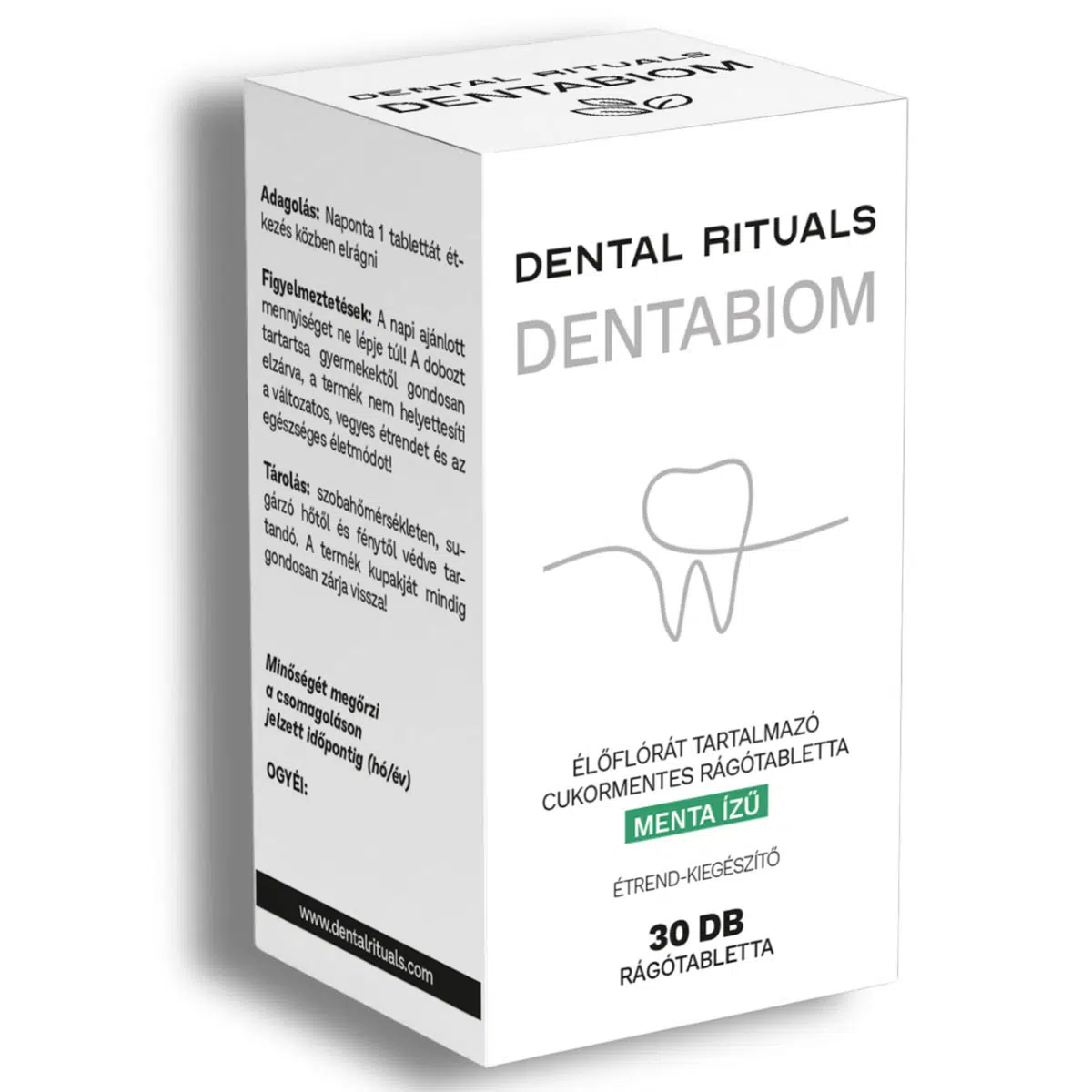 Dental Rituals Dentabiom élőflórát tartalmazó menta ízű cukormentes rágótabletta - 30db 1 Dental Rituals Dentabiom élőflórát tartalmazó menta ízű cukormentes rágótabletta - 30db