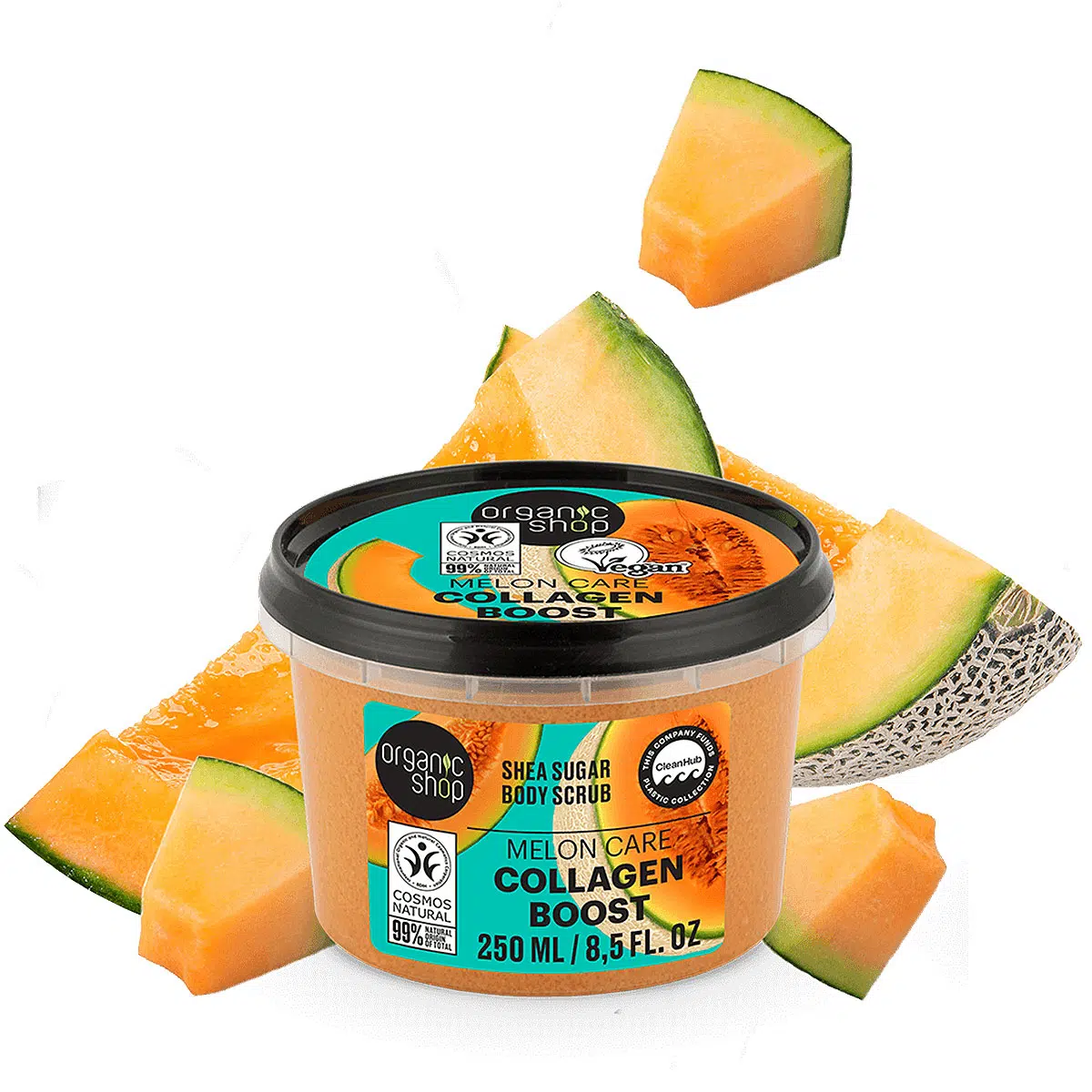 Organic Shop ''Collagen Boost'' Shea cukros testradír sárgadinnyével - 250ml 1 Organic Shop ''Collagen Boost'' Shea cukros testradír sárgadinnyével - 250ml