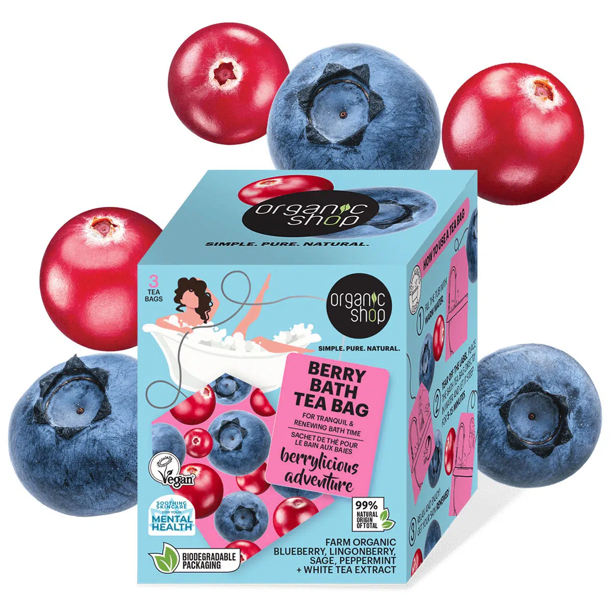 Organic Shop ''Berry Bath'' fürdőfilter bogyós gyümölcsökkel - 3db 1 Organic Shop ''Berry Bath'' fürdőfilter bogyós gyümölcsökkel - 3db