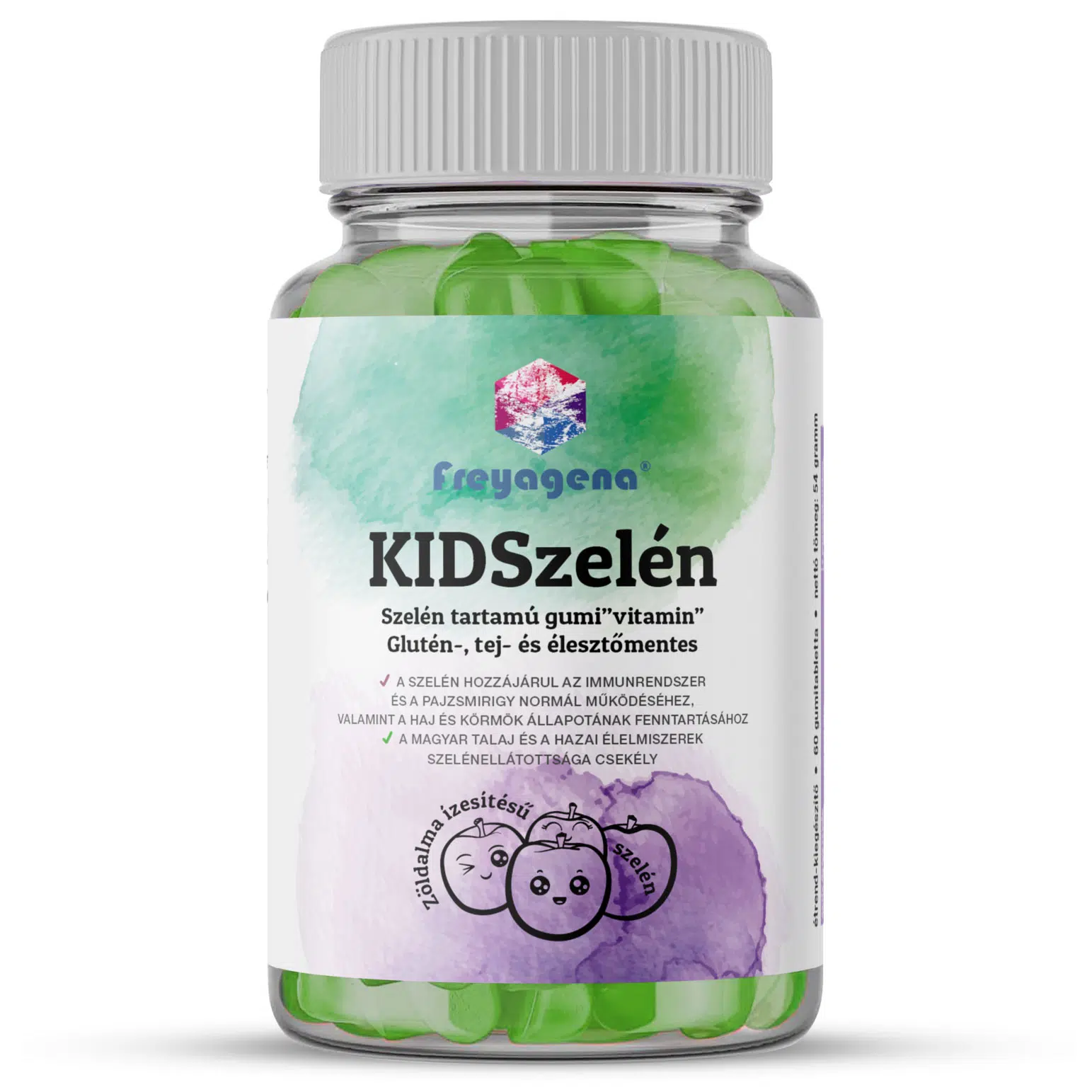 Freyagena KIDSzelén zöldalma ízű gumitabletta - 60db 1 Freyagena KIDSzelén zöldalma ízű gumitabletta - 60db