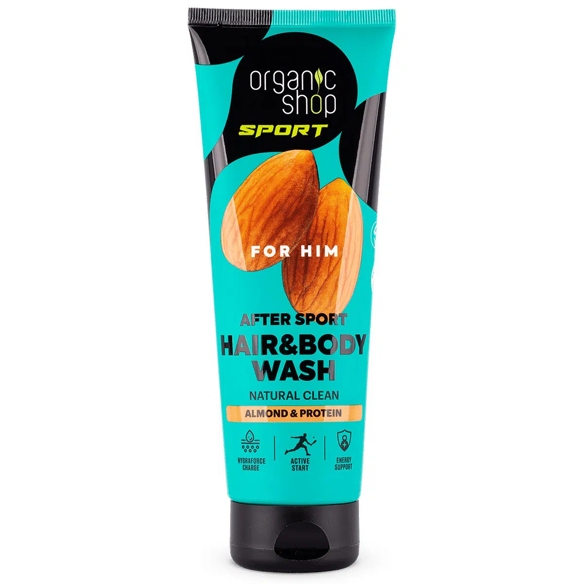 Organic Shop Sportolás utáni sampon és tusfürdő mandulával és fehérjével - 200ml 1 Organic Shop Sportolás utáni sampon és tusfürdő mandulával és fehérjével - 200ml