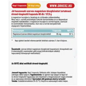 Dr. Herz Magnézium-Biszglicinát kapszula - 60db 3 Dr. Herz Magnézium-Biszglicinát kapszula - 60db - Image 2