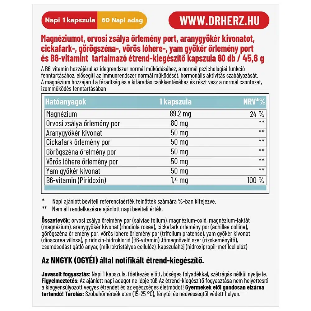 Dr. Herz Menopauza Plus kapszula - 60db 2 Dr. Herz Menopauza Plus kapszula - 60db - Image 2