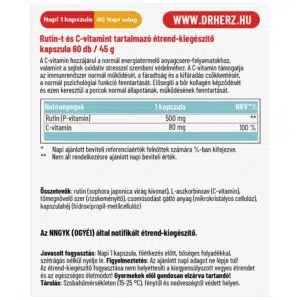 Dr. Herz Rutin 500mg + C-vitaminnal kapszula - 60db 3 Dr. Herz Rutin 500mg + C-vitaminnal kapszula - 60db - Image 2