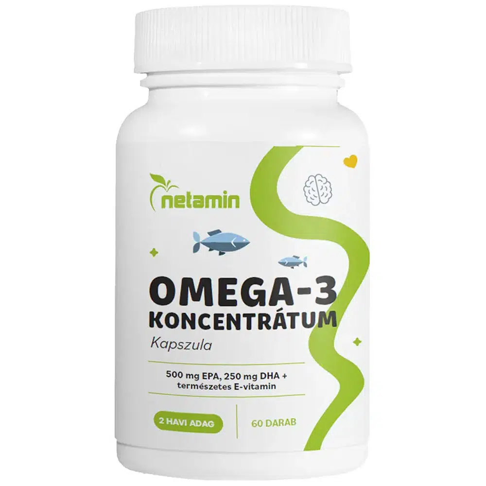 Netamin Omega-3 koncentrátum kapszula E-vitaminnal - 60db 1 Netamin Omega-3 koncentrátum kapszula E-vitaminnal - 60db