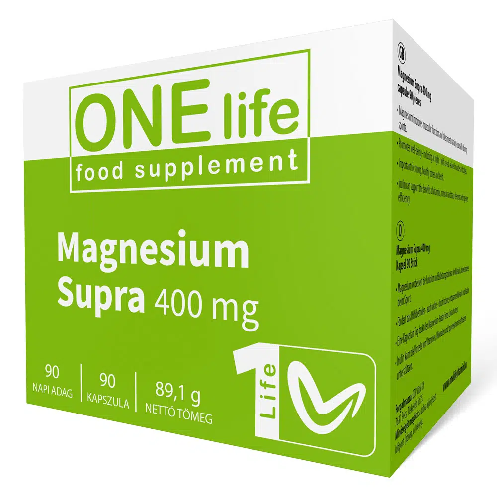 One Life Magnézium Supra 400mg kapszula - 90db 1 One Life Magnézium Supra 400mg kapszula - 90db