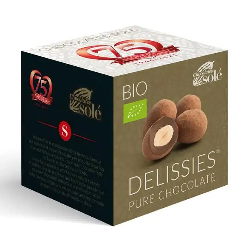 Chocolates Solé Bio DELISSIES karamellizált mandula csokoládéval - 80g 1 Chocolates Solé Bio DELISSIES karamellizált mandula csokoládéval - 80g