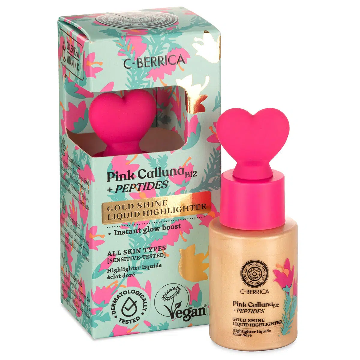 Natura Siberica C-Berrica Pink Calluna Aranyfényű folyékony highlighter - 30ml 1 Natura Siberica C-Berrica Pink Calluna Aranyfényű folyékony highlighter - 30ml