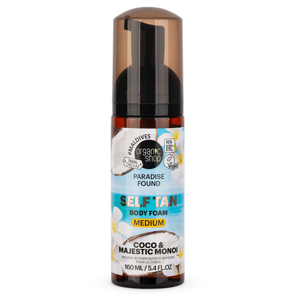 Organic Shop Barnító hab kókusszal és monoival - közepes - 160ml 1 Organic Shop Barnító hab kókusszal és monoival - közepes - 160ml