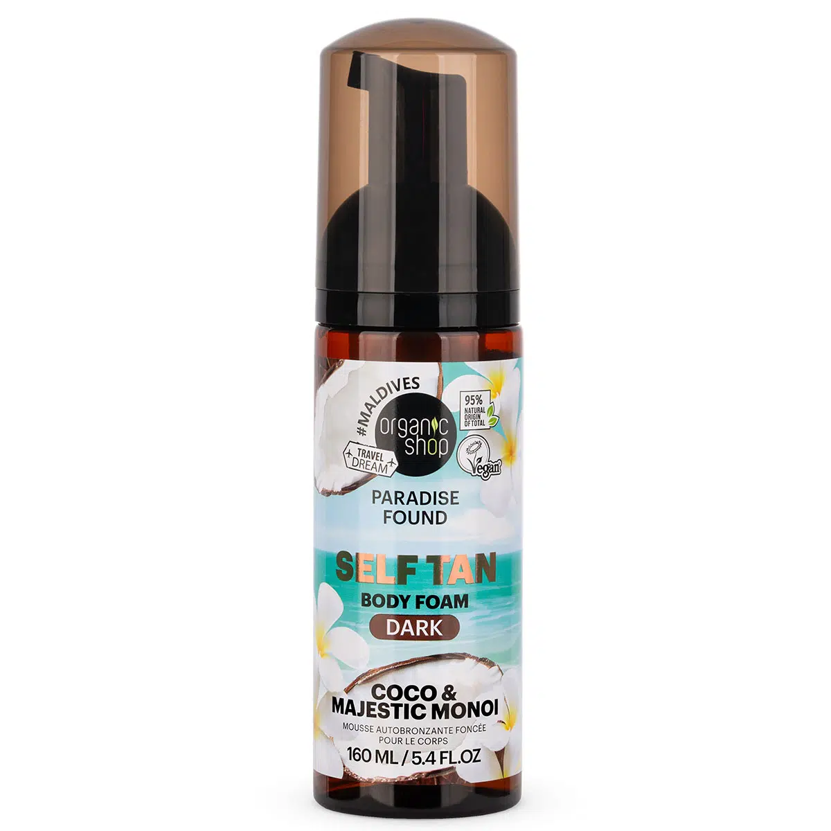 Organic Shop Barnító hab kókusszal és monoival - sötét - 160ml 1 Organic Shop Barnító hab kókusszal és monoival - sötét 160ml