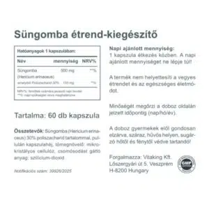 Vitaking Süngomba kapszula - 60db 3 Vitaking Süngomba kapszula - 60db - Image 2
