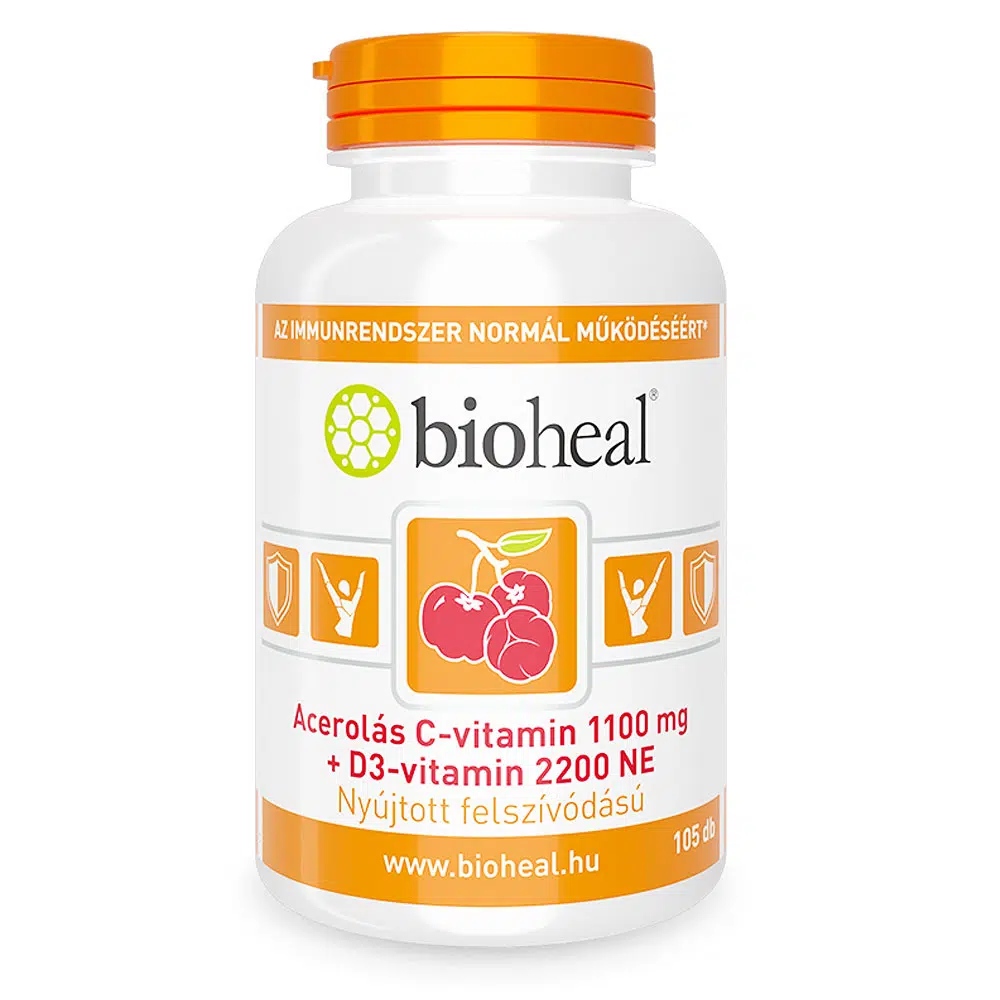 Bioheal Acerolás C-vitamin 1100mg + D3-vitamin 2200 NE filmtabletta - 105db 1 Bioheal Acerolás C-vitamin 1100mg + D3-vitamin 2200 NE filmtabletta - 105db