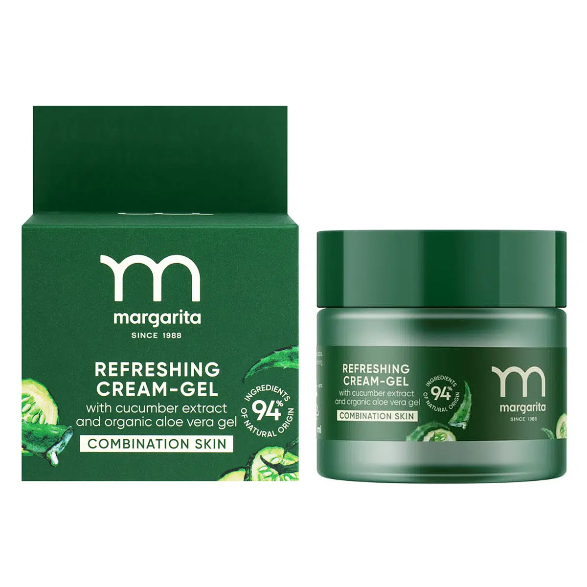 Margarita Frissítő gél-krém uborkakivonattal és bio aloevera géllel - 50ml 1 Margarita Frissítő gél-krém uborkakivonattal és bio aloevera géllel - 50ml