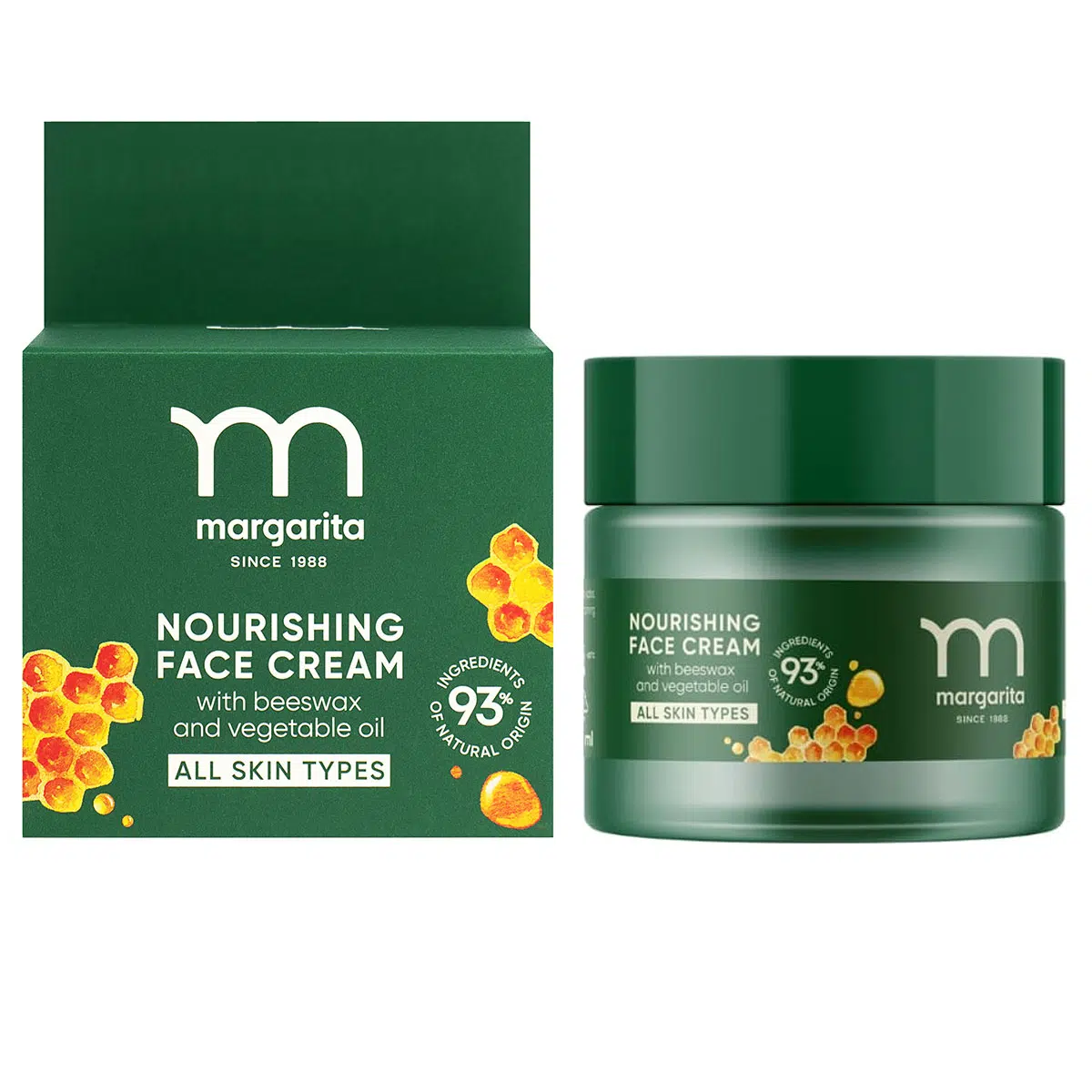 Margarita Tápláló arckrém méhviasszal és növényi olajjal - 50ml 1 Margarita Tápláló arckrém méhviasszal és növényi olajjal - 50ml
