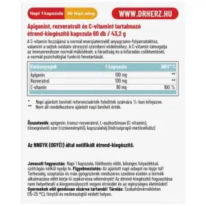 Dr. Herz Apigenin+Rezveratrol+C-vitamin kapszula - 60db 3 Dr. Herz Apigenin+Rezveratrol+C-vitamin kapszula - 60db - Image 2