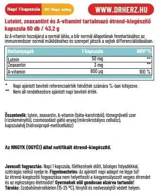 Dr. Herz Lutein Max kapszula - 60db 2 Dr. Herz Lutein Max kapszula - 60db - Image 2