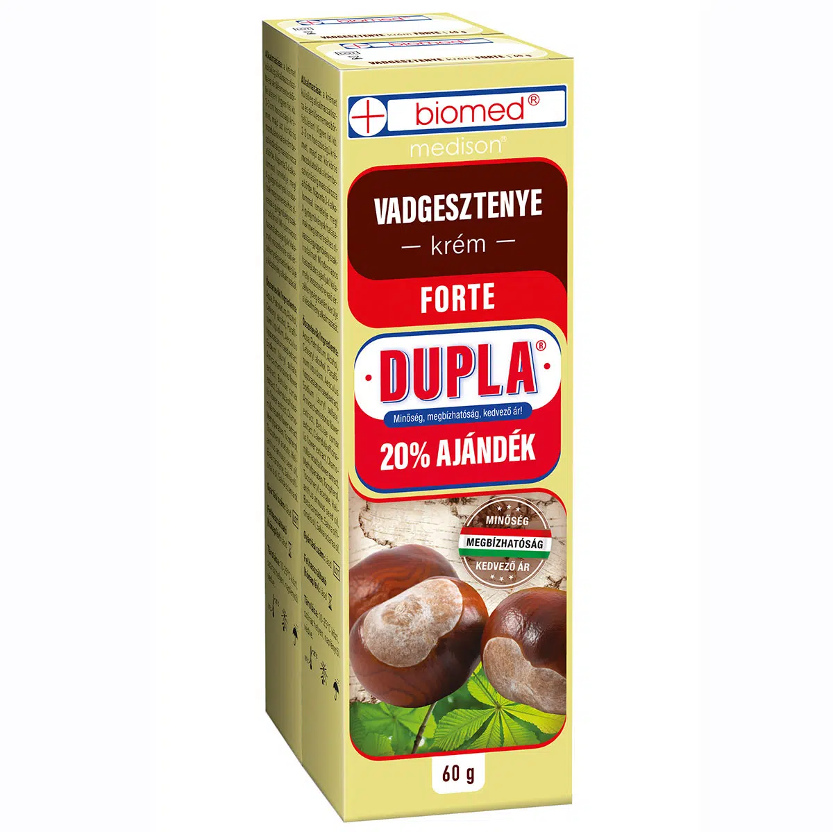 Biomed vadgesztenye krém forte dupla - 2x60g 1 Biomed vadgesztenye krém forte dupla 2x60 g
