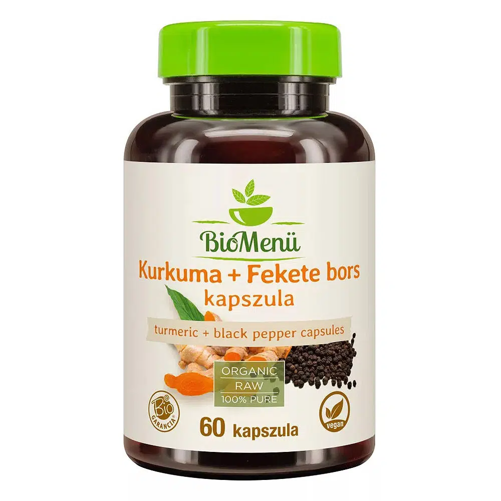 Biomenü Bio Kurkuma és Fekete bors kapszula - 60db 1 Biomenü Bio Kurkuma+Fekete bors kapszula 60 db