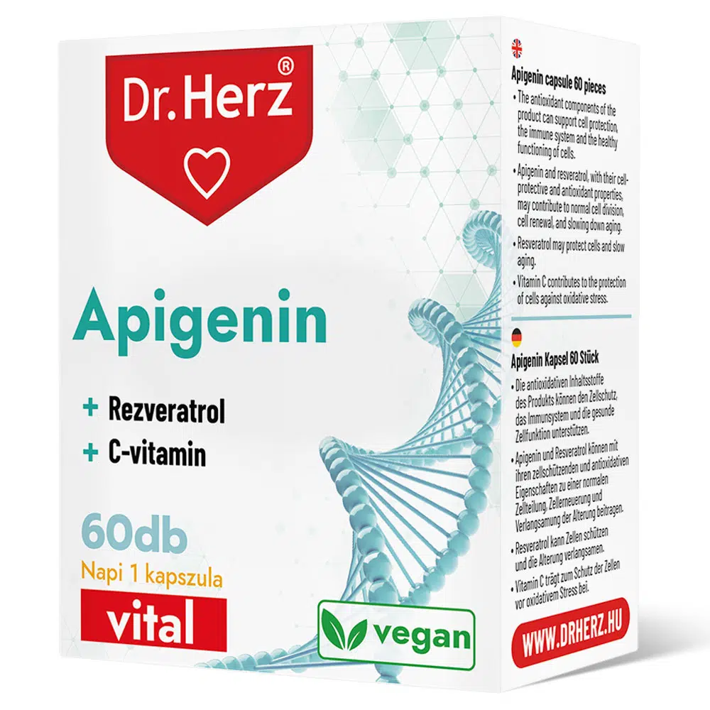 Dr. Herz Apigenin+Rezveratrol+C-vitamin kapszula - 60db 1 Dr. Herz Apigenin+Rezveratrol+C-vitamin kapszula - 60db
