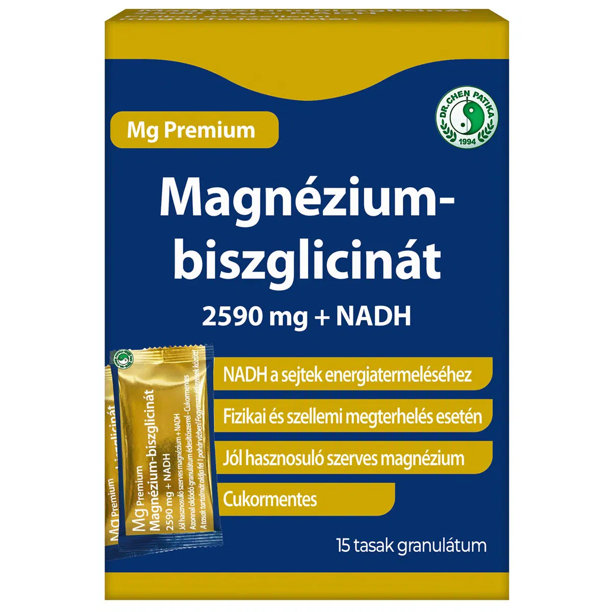 Dr.chen Magnézium biszglicinát 2590mg + NADH italpor - 15 tasak 1 Dr.chen Magnézium biszglicinát 2590mg + NADH italpor - 15 tasak