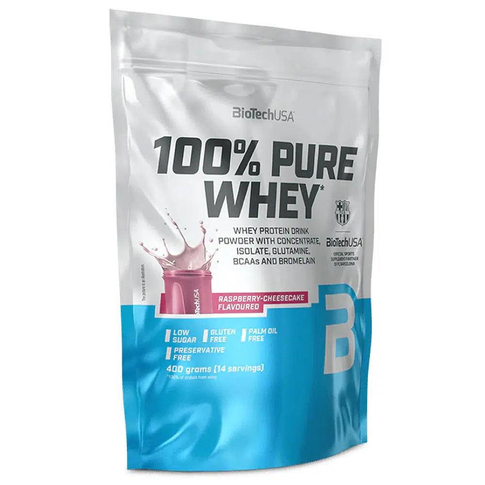 Biotech USA 100% Pure Whey málnás sajttorta - 400g 1 Biotech USA 100% Pure Whey málnás sajttorta - 400g