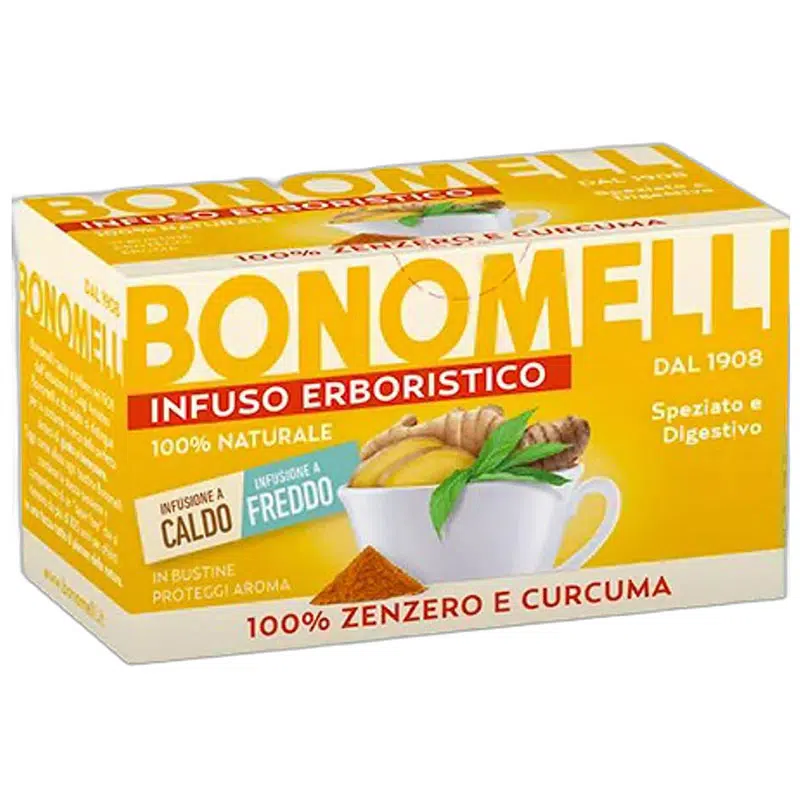Bonomelli Gyömbér és Kurkuma gyógynövény tea - 16 filter 1 Bonomelli Gyömbér és Kurkuma gyógynövény tea - 16 filter