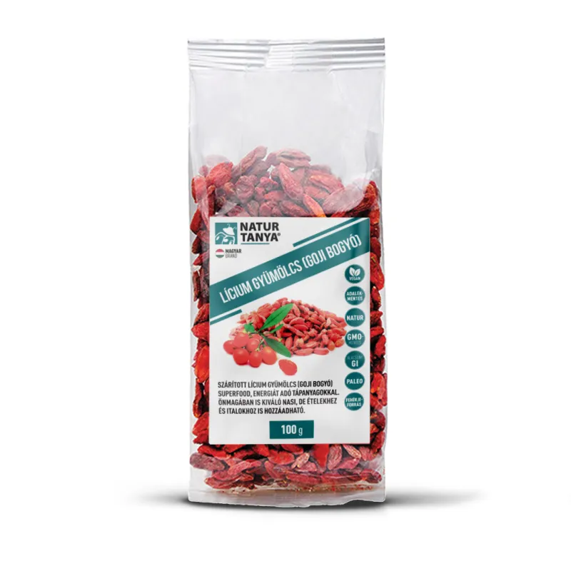 Natur Tanya Lícium gyümölcs (Lycium Barbarum, Goji bogyó) - 100g 1 Natur Tanya Lícium gyümölcs (Lycium Barbarum, Goji bogyó) - 100g
