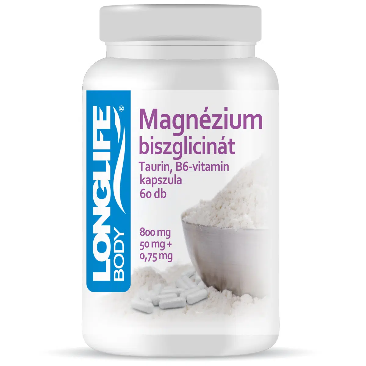 LongLife Magnézium Biszglicinát, Taurin, B6-vitamin kapszula - 60db 1 LongLife Magnézium Biszglicinát
