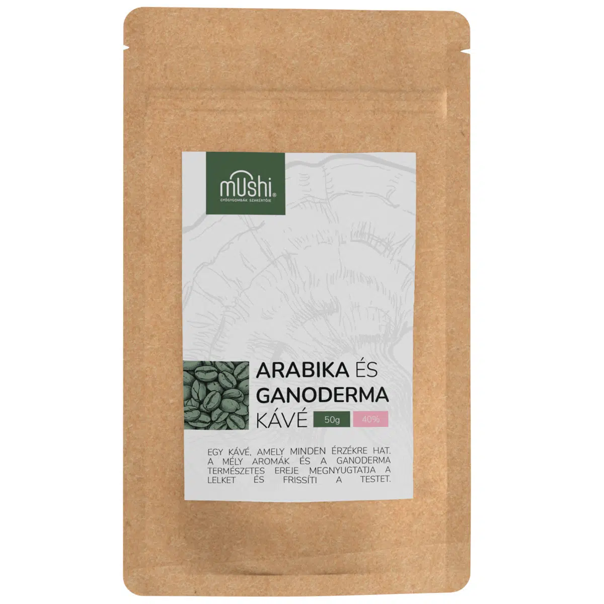 Mushi Arabica és Ganoderma instant kávé 40% pecsétviaszgomba kivonattal - 50g 1 Mushi Arabica és Ganoderma instant kávé (40% pecsétviaszgomba) 50 g