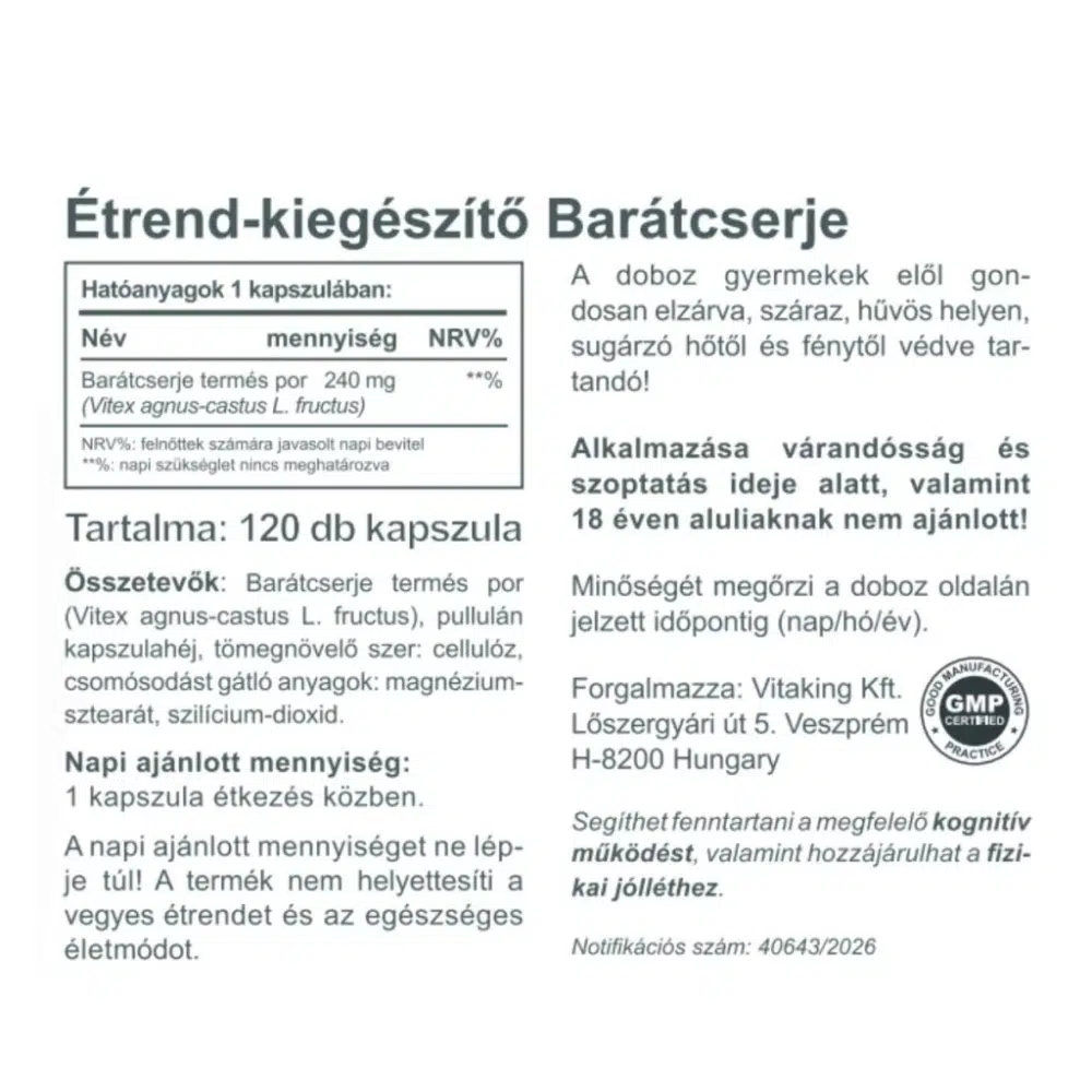 Vitaking Barátcserje kapszula – 120db 2 Vitaking Barátcserje kapszula – 120db - Image 2