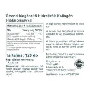 Vitaking Kollagén+Hialuronsav kapszula - 120db 3 Vitaking Kollagén+Hialuronsav kapszula - 120db - Image 2