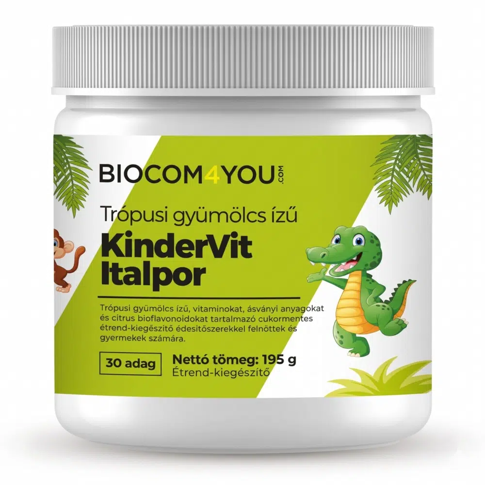 Biocom Kindervit - trópusi gyümölcs ízű italpor - 190g 1 Biocom4You Kindervit - trópusi gyümölcsízű italpor 190g