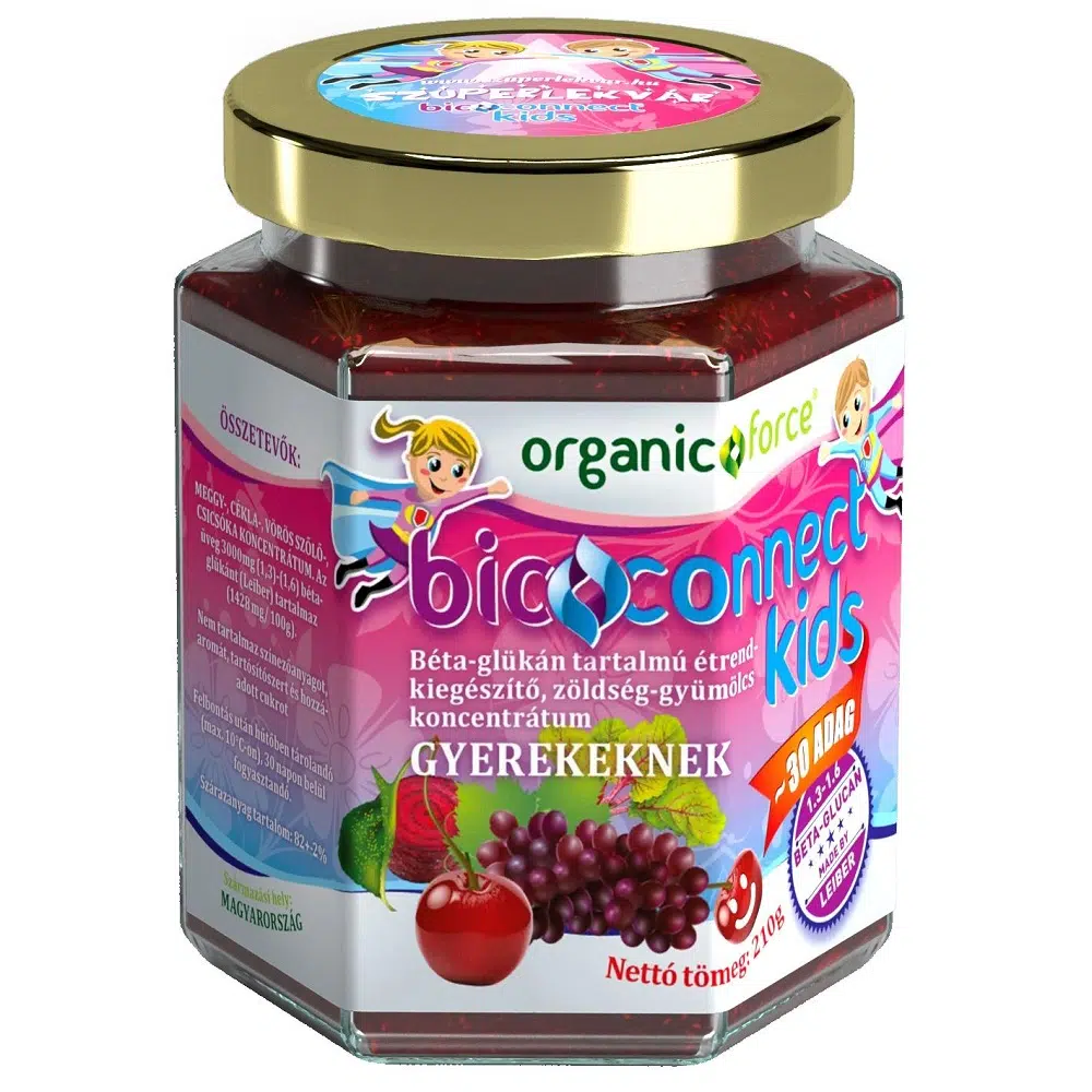 Bioconnect Kids szuperlekvár, béta-glükán és gyümölcs-zöldség koncentrátum gyerekeknek - 210g 1 Bioconnect Kids 210g