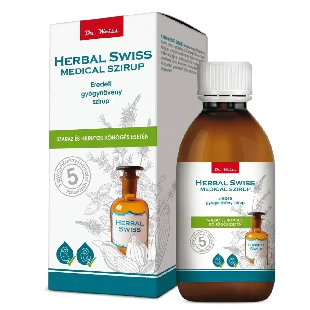Herbal Swiss Medical szirup – 300 ml 1 Herbal Swiss Folyékony köhögés elleni szirup 300 ml