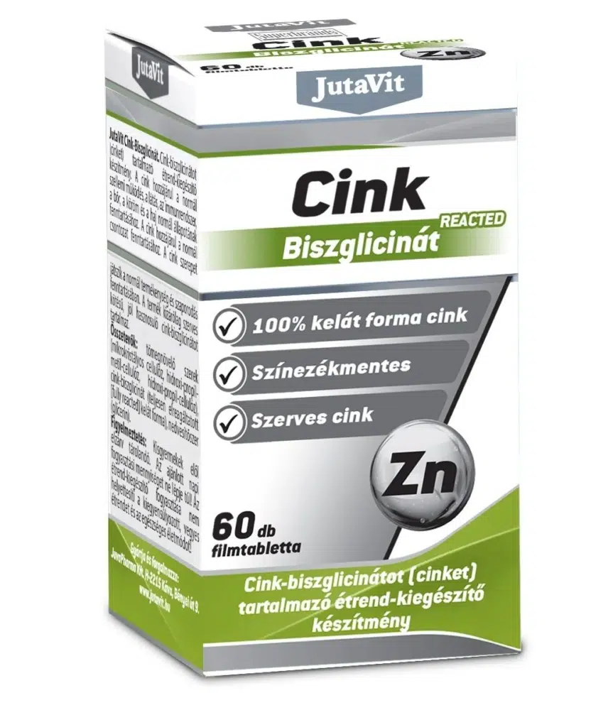Jutavit Cink Biszglicinát filmtabletta - 60db 1 Jutavit Cink biszglicinát 60db