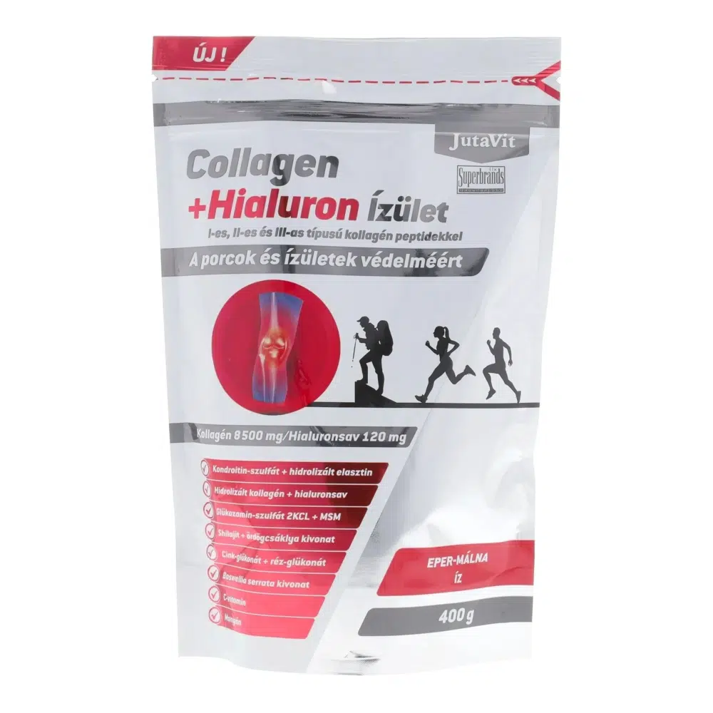 JutaVit Collagen+Hialuron Ízület Eper-Málna ízű italpor - 400g 1 JutaVit Collagen+Hialuron ÍZÜLET Eper-Málna 400g