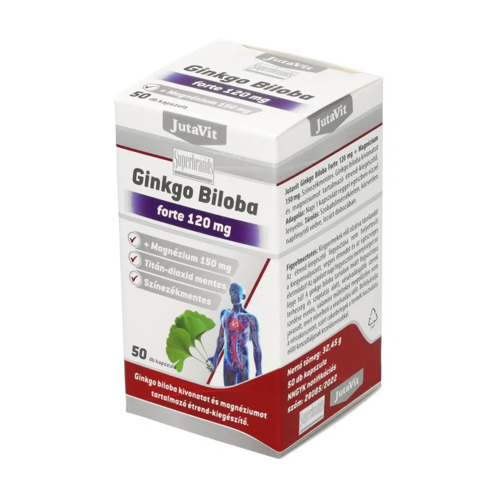 Jutavit ginkgo biloba 120mg + magnézium 150mg kapszula - 50db 1 Jutavit ginkgo biloba 120mg+magnézium 150mg 50db
