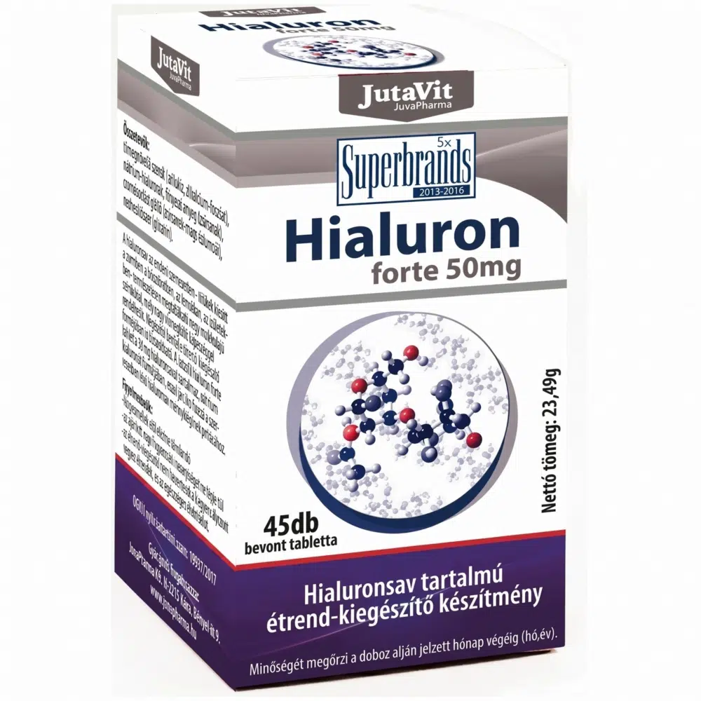 Jutavit Hialuron Forte 50mg tabletta - 45db 1 Jutavit Hialuron Forte 50mg tabletta 45db