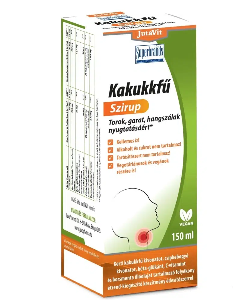 JutaVit Kakukkfű szirup cukormentes - 150ml 1 JutaVit Kakukkfű szirup cukormentes 150ml