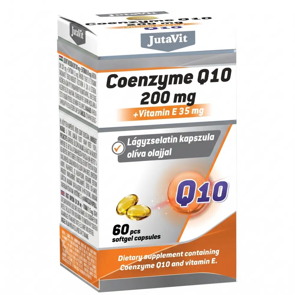 Jutavit Koenzim Q10 200mg + E-vitamin lágyzselatin kapszula - 60db 1 Jutavit Koenzim Q10 200mg 60db !ÚJ TERMÉK!